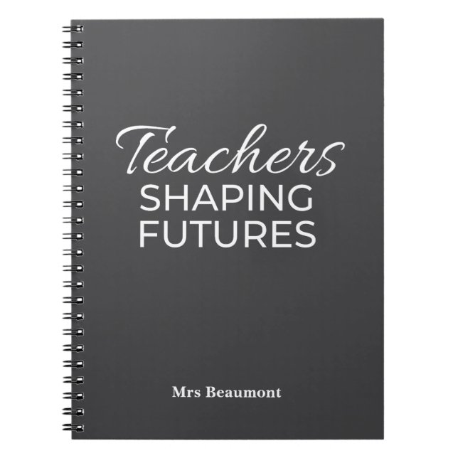 Cuaderno Maestros Formando Futuros Negro Blanco Motivaciona (Frente)