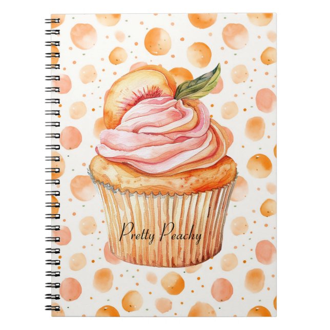 Cuaderno Magdalena de melocotón con lunares caprichosos (Frente)
