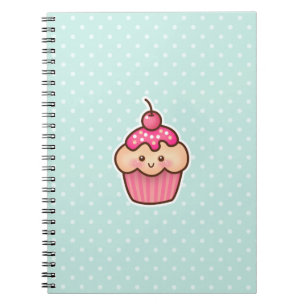 Cuaderno Magdalena rosada de Kawaii y lunares lindos del