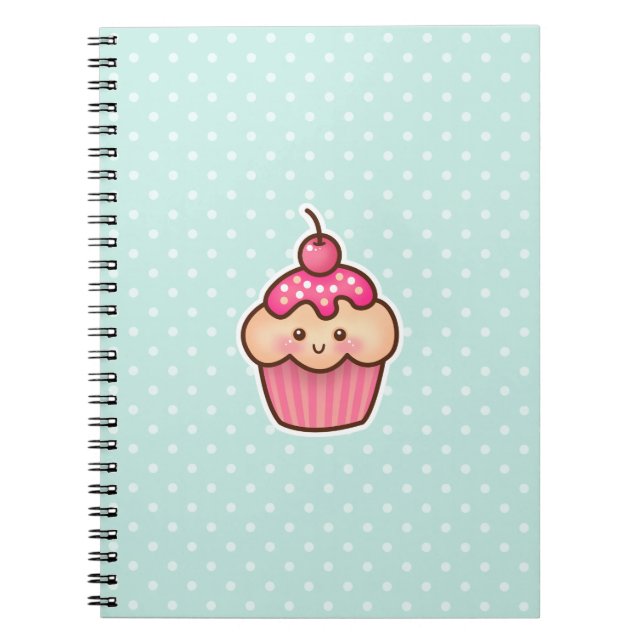 Cuaderno Magdalena rosada de Kawaii y lunares lindos del (Frente)