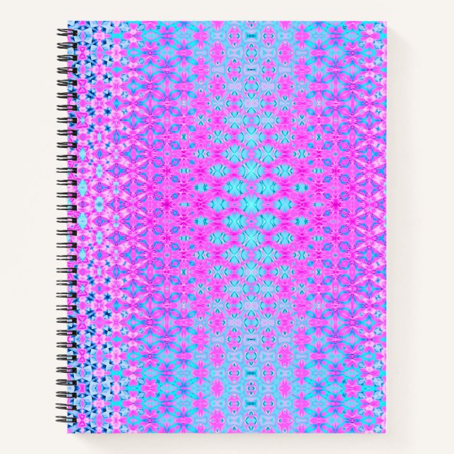 Cuaderno Magenta, azul cielo y geométrico de la marina (Anverso)