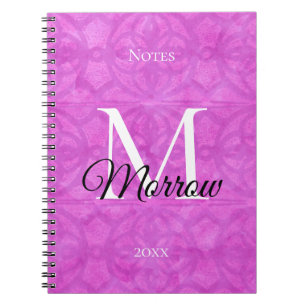 Cuaderno Magenta Batik Name y Year Monogramed