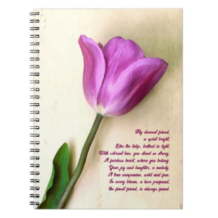 Cuaderno Magenta brillante tulipana poética