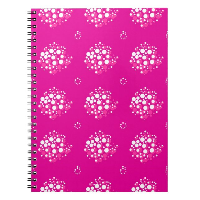 Cuaderno Magenta Minimal Dot Pattern Design (Frente)
