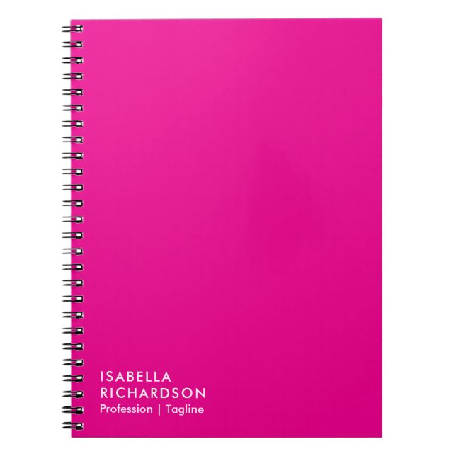 Cuaderno Magenta Minimalista personalizada (Frente)