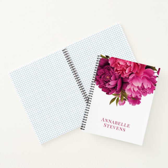 Cuaderno Magenta Peony Floral (Interior)