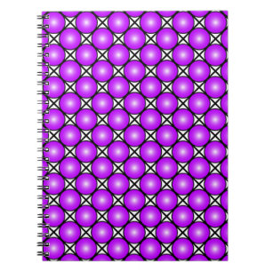 Cuaderno Magenta Punto Rosa Patrón de Entramado Blanco Negr