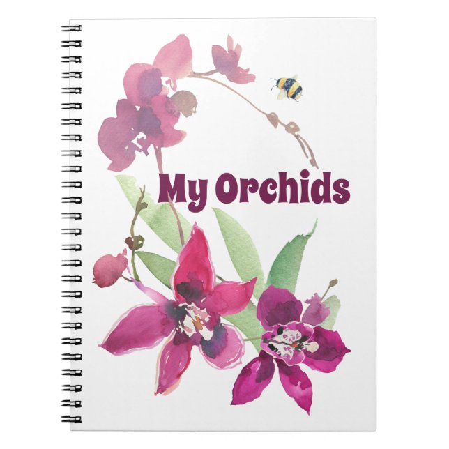 Cuaderno Magenta Púrpura Orquídea Personalizada (Frente)