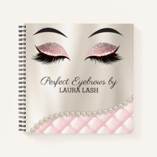 Cuaderno Mageup Ojo Lash Brow Tufted Pearls Notebook