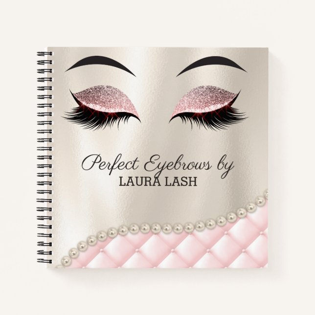 Cuaderno Mageup Ojo Lash Brow Tufted Pearls Notebook (Anverso)