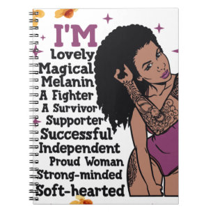 Cuaderno Magia chica negra, melanina, sista, esquí marrón