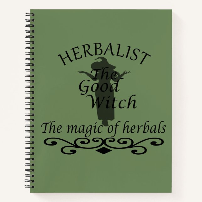 Cuaderno Magia de bruja verde herbolaria medicina natural (Anverso)