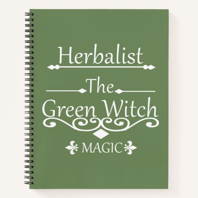 Cuaderno Magia de bruja verde herbolaria medicina natural (Anverso)
