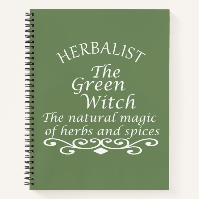 Cuaderno Magia de bruja verde herbolaria medicina natural (Anverso)