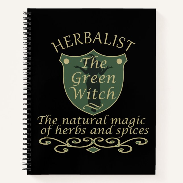 Cuaderno Magia de bruja verde herbolaria medicina natural (Anverso)
