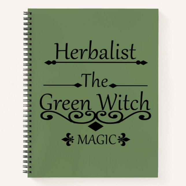 Cuaderno Magia de bruja verde herbolaria medicina natural (Anverso)