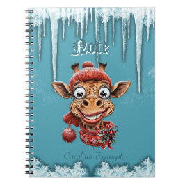 Cuaderno Magia de invierno con una linda jirafa personaliza