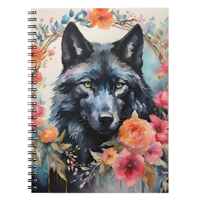 Cuaderno Magia de la naturaleza - Lobo encantador en el par (Frente)