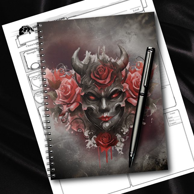Cuaderno Magia | Demonio de cuerno oscuro con ojos rojos br (Subido por el creador)