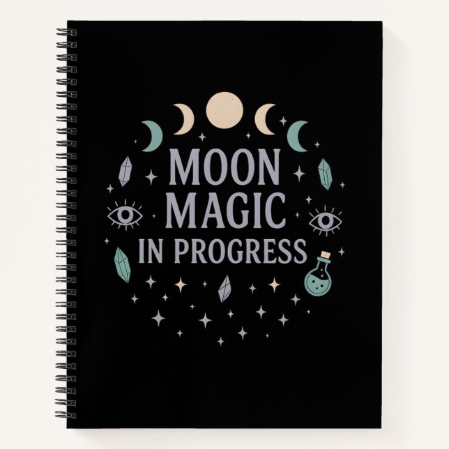 Cuaderno Magia Lunar en Progreso Bruja Estrellas Cristales (Anverso)