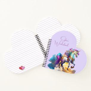 Cuaderno Magia unicornio Fantasía nubes bellas cumpleaños