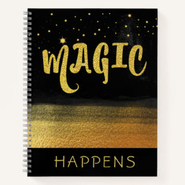 Cuaderno *~* MAGIC Oro y Black Girly Magly Buenos Vibes