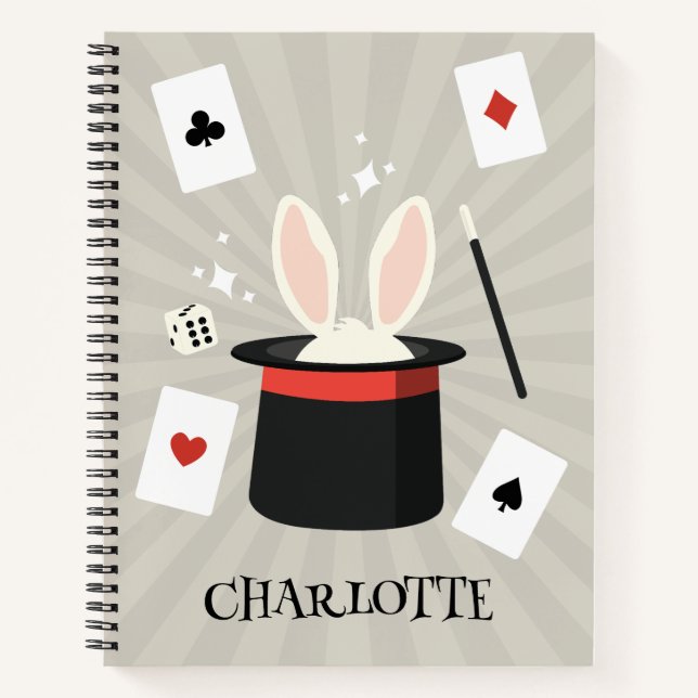 Cuaderno Magic Show Magician Kids Custom Name (Anverso)
