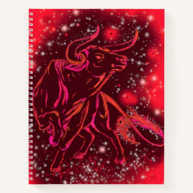 Cuaderno Mágica caída de neón rojo - asombrosa noche estrel (Anverso)