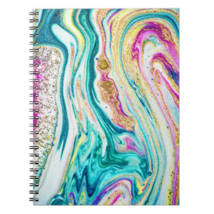 Cuaderno Mágica Marbling: Diseño de pinturas metálicas.