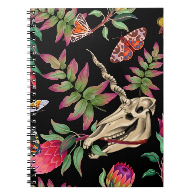Cuaderno Magical Forest Unicorn Dark Pattern. (Frente)