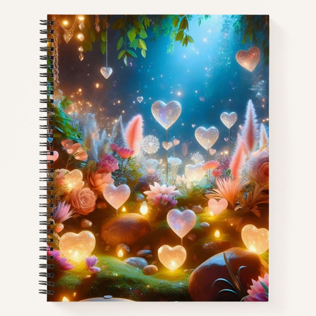 Cuaderno Magical Glowing Flowers Heart Garden  (Anverso)
