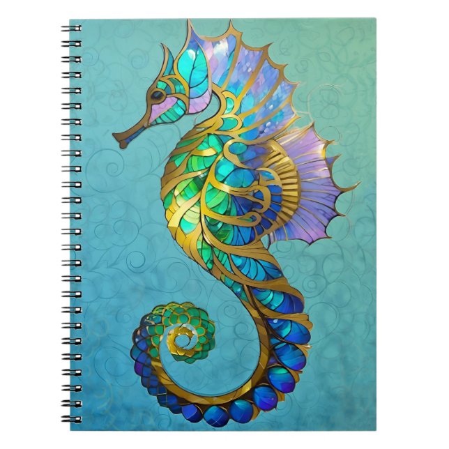 Cuaderno Magical Gold Gilded Seahorse Journal (Frente)