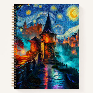 Cuaderno Magical Starry Night Castle Fantasy Writer