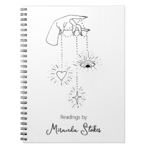 Cuaderno Magick celeste de mano mística negro y blanco