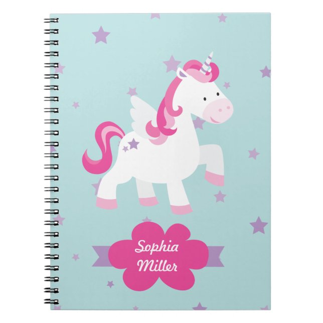 Cuaderno mágico personalizado rosa lindo del (Frente)