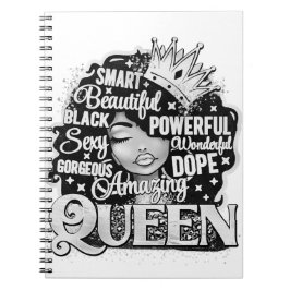 Cuaderno Magnífica e impresionante reina negra Melanin Sist