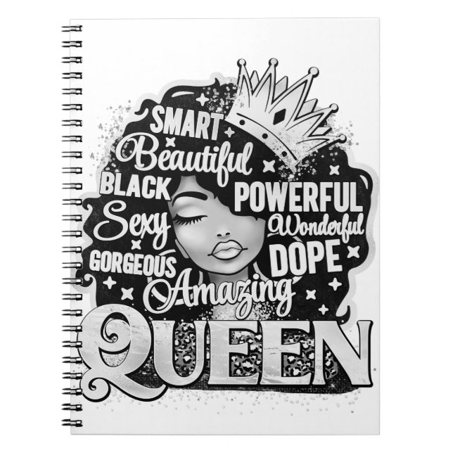 Cuaderno Magnífica e impresionante reina negra Melanin Sist (Frente)