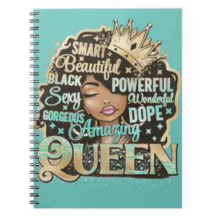 Cuaderno Magnífica e impresionante reina negra Melanin Sist