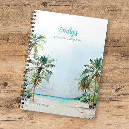 Cuaderno Magnífica playa de Isla Tropical con Bloc de notas