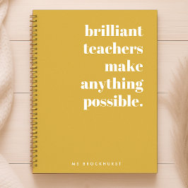 Cuaderno Magnífica tipografía retro amarillo mostaza