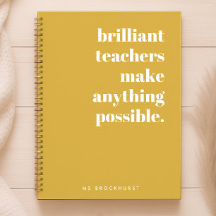 Cuaderno Magnífica tipografía retro amarillo mostaza
