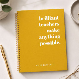 Cuaderno Magnífica tipografía retro amarillo mostaza