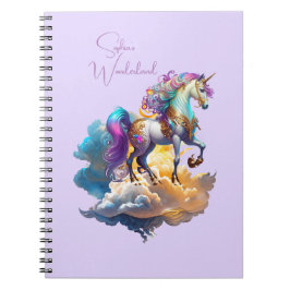 Cuaderno Magníficas nubes de fantasía unicornio cumpleaños 