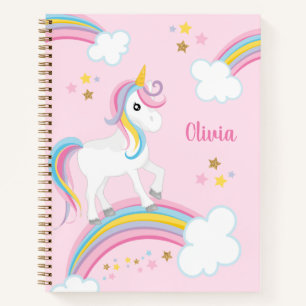 Cuaderno Magnífico arcoiris Unicornio Niños personalizados