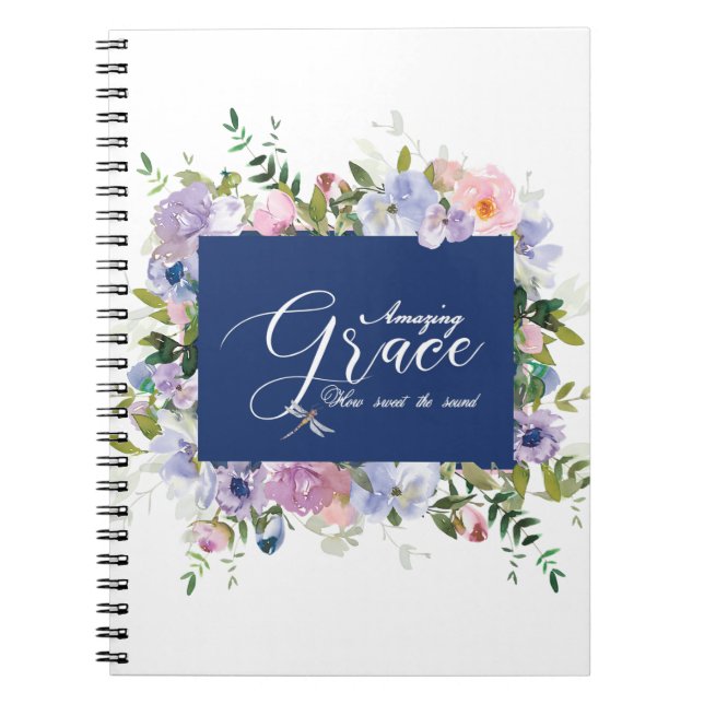 Cuaderno Magnífico bloc de notas floral de gracia (Frente)