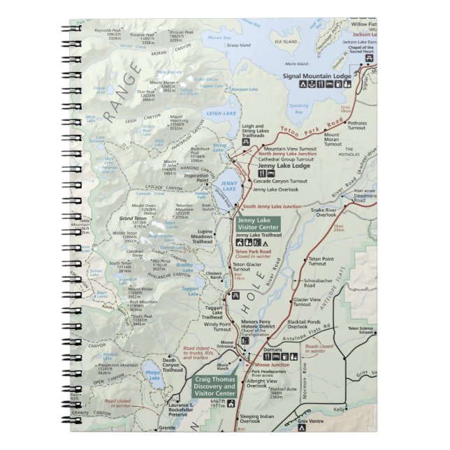 Cuaderno magnífico del mapa de Teton (Frente)