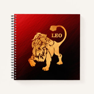 Cuaderno Magnífico Leo Zodiaco Rojo