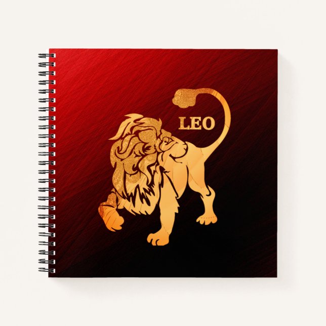 Cuaderno Magnífico Leo Zodiaco Rojo (Anverso)