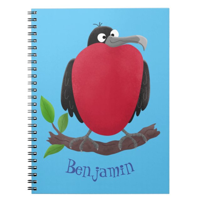 Cuaderno Magnífico personalizado de pájaro fragata (Frente)