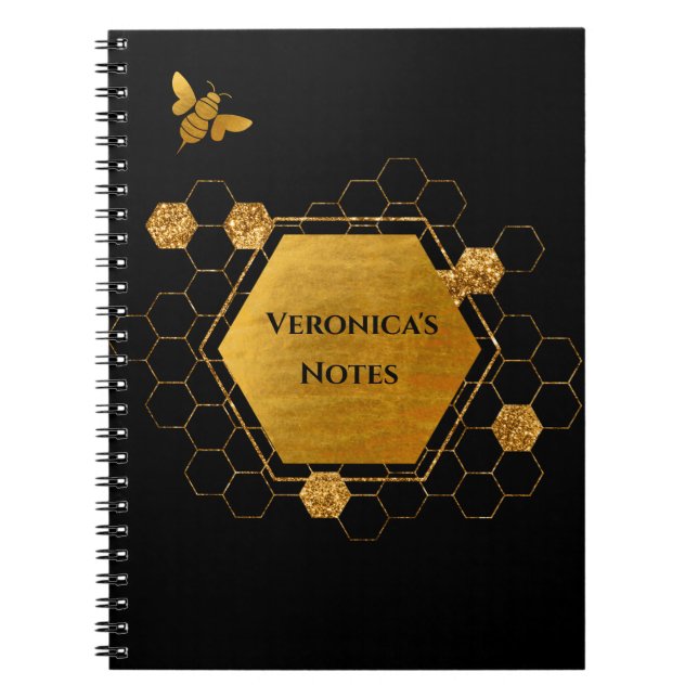 Cuaderno Magnífico portátil personalizado con tema de abeja (Frente)